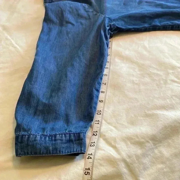 Side Stitch Los Angeles Denim Shirt Dress, Blue, Plus Size 2X Petite. - Picture 10 of 10